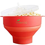 Silicone Microwave Popcorn Popper with Lid for Home Microwave Popcorn Makers with Handles Collapsible Popcorn Bowl