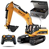 Top Race 23 Channel Hobby Remote Control Excavator, V4, Construction Vehicle RC Tractor, Full Metal Excavator Toy, Carries 180 Lbs, Diggs 1.1 Lbs Per Cubic Inch, Real Smoke, Use With our RC Dump Truck