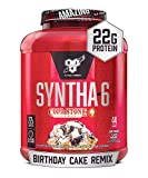 BSN Syntha-6 Whey Protein Powder, Cold Stone Creamery- Birthday Cake Remix Flavor, Micellar Casein, Milk Protein Isolate Powder, 44 Servings