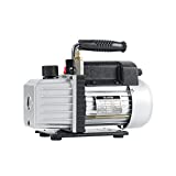 4CFM 1/3HP Single Stage Rotary Vane Vacuum Pump, Vacuum Pump HVAC 110V, Air Conditioning Vacuum Pumps with Manual Valve for Air Conditioner Maintenance, Food Packaging and Medical Experiment