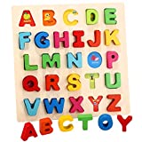 Humerry Wooden Alphabet Puzzle for Toddlers, Chunky ABC Puzzles Board for 3-6 Years Old, Educational Learning Letters for Boys and Girls, Preschool Puzzle Gifts for Kid