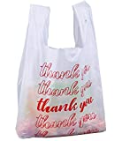 Lawei 500 Count Thank You Bags Reusable Grocery Bag - 13 x 7 x 21 Plastic T-Shirt Bags for Shopping, Restaurants, Catering (15mic, 0.6 Mil)