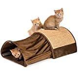 Kitty City CM-10027-CS01 Premium Cat Scratch Cave Tunnel, Woven Sisal Carpet Scratching Toy, Cat Scratching Furniture, Brown