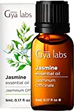 Gya Labs Jasmine Essential Oil for Diffuser - 100% Pure Therapeutic Grade Jasmine Oil Essential Oil for Diffuser, Skin, Hair, Massage & Aromatherapy (0.17 fl oz)