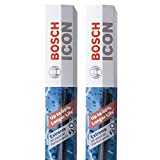 Bosch ICON Wiper Blades 24OE19OE (Set of 2) Fits Audi: 13-04 A3, BMW: 18-12 3i, Mercedes-Benz: 18-17 QX30, Volkswagen: 18-05 Jetta, 07-16 Eos +More, Up to 40% Longer Life, Frustration Free Packaging
