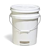 Premium Ergonomic 5-Gallon Bucket with Bottom Grip Handle and Air-Tight, Snap-On Lid with Gasket, HDPE