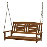 Furinno FG16409SC Tioman Hardwood Patio/Garden/Outdoor Porch Swing, 2-Seater Without Frame, Natural