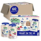 GoGo squeeZ yogurtZ Variety Pack, Blueberry and Berry, 3 oz (Pack of 60), Kids Snacks Made from Real Yogurt and Fruit, No Fridge Needed, Gluten Free, Nut Free, Recloseable Cap, BPA Free Pouches