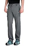 clothin Men's Elastic-Waist Travel Pant Stretchy Lightweight Cargo Pant Quick Dry Breathable(Grey L-32)