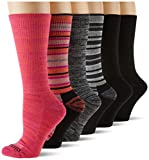 Dickies Women's Dri-tech Moisture Control Crew Socks Multipack, Stripe (6 Pairs), Shoe Size: 6-9