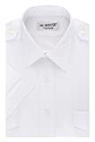 Van Heusen mens Van Heusen Men's Pilot Short Sleeve Dress Shirt, White, 16.5 Neck Large US