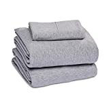 Amazon Basics Cotton Jersey Bed Sheet Set - Twin, Light Gray