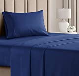 Twin Size Sheet Set - 3 Piece - Hotel Luxury Bed Sheets - Extra Soft - Deep Pockets - Easy Fit - Breathable & Cooling - Wrinkle Free - Comfy – Navy Blue Bed Sheets – Twins Royal Sheets - 3 PC