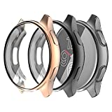 Seltureone (3 Pack) Compatible for OnePlus Watch Protector Case, Heavy-Duty Overall Full Body Protective TPU Anti-Scratch Cover for OnePlus Watch, Clear, Black, Rose Gold