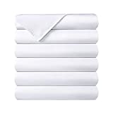 King Flat Sheets - Pack of 6 - 1800 Thread Count - Ultra Soft Brushed Microfiber Fabric - Shrinkage & Fade Resistance Top Sheets for Hotel, Hospital, Massage use - Bulk Flat Sheet Set of 6, White