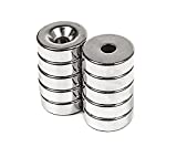 ZDYWY 10 Pieces 15 x 3mm with 4mm Countersunk Hole Permanent Disc Rare Earth Fastener Magnets Refrigerator Neodymium Magnets - 0.6 inch D x 0.12 inch H with 0.16 inch D Screw Hole