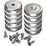 GREATMAG Cup Magnets, Industrial Strength Round Base Magnets, 100 lbs Holding Force, 1.26 Inches Diameter, Countersunk Hole, Pack of 10