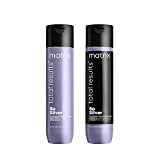 MATRIX Total Results So Silver Color Depositing Purple Shampoo and Conditioner For Neutralizing Yellow Tones | Tones Blonde & Silver Hair | For Color Treated Hair