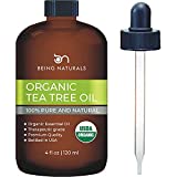 Organic Tea Tree Essential Oil - Huge 4 FL OZ - 100% Pure & Natural – Premium Natural Oil with Glass Dropper (Tea Tree Oil, 4 fl oz)