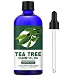 Lagunamoon 100% Pure Tea Tree Essential Oil (Large 5 oz) - Premium Grade Tea Tree Oil for Skin, Hair, Dry Scalp, Nail, Aromatherapy and Diffuser, Huge Bottle with Dropper, 150ml, Package May Vary