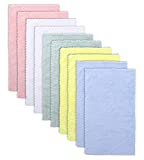 Super Absorbent 10 Pack Burp Cloths - Coral Fleece Gentle on Sensitive Skin for Face and Body, Plush - Milk Spit Up Rags - Burpy Cloth for Baby Boys and Girls - Unisex 17 x 10 Inch by Lovely Care