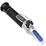 Alcohol Refractometer for Spirit Alcohol Volume Percent Measurement with Automatic Temperature Compensation (ATC), Range 0-80% v/v.