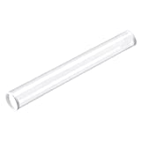 uxcell Clear Rigid Storage Tubing with White Lids 30mm(1.18'') ID x 32mm(1.26'') OD x 0.82Ft Length Round Plastic Polycarbonate Tube