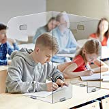 12Pack Sneeze Guard Desk Shield(23.2"W x 23.2"H x 17.3"D) Large Clear Plexiglass Shield Divider for Desk - Trifold Folding Protective Barrier Shields for Student/Classroom/School/Office