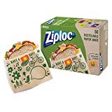 Ziploc Paper Sandwich & Snack Bags, Recyclable & Sealable with Fun Designs, 50 Count