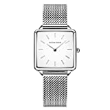 Quartz Watches Women Square Dial Casual Business Stainless Steel Mesh Band Wrist Watch Rose Gold/Silver