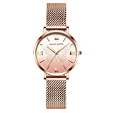 Hannah Martin Women Quartz Watches Rose Gold Waterproof Wrist Watch Set for Women