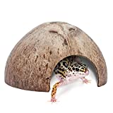 Niteangel 2 Pack Natural Coconut Reptile Hideouts, Lizard, Spider and Aquarium Fish Hide Cave (Smooth Surface)