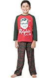 A Christmas Story Boys 'Ralphie Glasses Triple Dog Dare You' Christmas Holiday Plaid Pajama Set, Green, 6/7