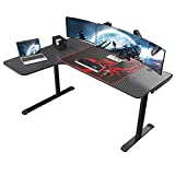 EUREKA ERGONOMIC L Shaped Gaming Desk, 60 Inch Corner Gaming Desk, Large Computer Desk, PC Gaming Desk with Mouse Pad and Cable Management for Gift,Space Saving, Easy to Assemble,Black