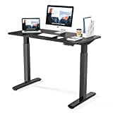 Eureka Ergonomic Electric Standing Desk 48 x 24 Inches, Height Adjustable Sit Stand Desk Home Office Dual Motor Computer Workstation Solid Whole-Piece Desk Board, Black