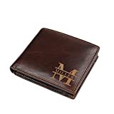 Custom Engraved Wallet for Men Personalized Leather Wallet Personalized Birthday Christmas Father's Day Gifts for Men Husband Boyfriends (Red Brown)