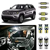 AUTOGINE 15 Piece White Interior LED Lights Kit for Jeep Grand Cherokee 2011 2012 2013 2014 2015 2016 2017 2018 2019 2020 Super Bright 6000K Interior LED Light Bulbs Package + Install Tool