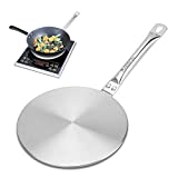 RAINBEAN 7.5Inch Heat Diffuser Simmer Ring Plate, Stainless Steel with Stainless Handle, Induction Adapter Plate for Gas Stove Glass Cooktop Converter, Flame Guard Induction Hob Pans