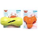 West Paw Zogoflex Qwizl Dog Puzzle Treat Toy (Large, Granny Smith) & Zogoflex Tux Treat Dispensing Dog Chew Toy (Large, Tangerine) – Interactive Chewing Toys for Dogs –