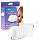 Lansinoh Reusable Nursing Pads for Breastfeeding Mothers, 4 Absorbent Washable Pads, White, Includes Mesh Wash Bag