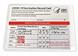 Generic Official CDC COVID-19 Vaccination Card Protector Custom Made in USA (3 Pack) Birthdate and Medical Info Hidden by Hashtag red line, Clear Recycled Plastic With Red Text and Images, 3.2 x 4.2