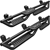 OEDRO Running Boards with Two Stairs Design All-Steel Build, Bolt-on Side Steps Compatible with 2018-2022 Jeep Wrangler JL 4 Door, Black Powder Coated Nerf Bar