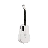 LAVA ME 2 Carbon Fiber Guitar with Effects 36 Inch Acoustic Electric Travel Guitar with Bag Picks and Charging Cable (Freeboost-White)