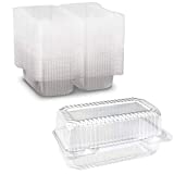 Disposable Sturdy Plastic Hinged Loaf Containers - Durable Small Hoagie Container – Made in The USA by MT Products (Pack of 40)