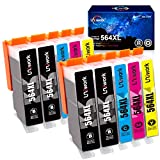 Uniwork Compatible Ink Cartridge Replacement for HP 564 564XL Replacement for Photosmart 6520 5520 4620 5510 C410a 6525 5514 OfficeJet 7510 4620 DeskJet 3522 Printer Tray (4BK/2C/2M/2Y) 10 Pack