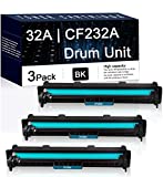 3 Pack Black 32A | CF232A Compatible Drum Unit Replacement for HP Laserjet Pro M203dn M203dw ; MFP M227sdn MFP M227fdn ; Ultra MFP M230sdn M230fdw Printers