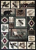 Carpet King Cabin Style Area Rug Rustic Western Country Bear Elk Deer Bear Wildlife Lodge Native Design 386 (7 Feet 7 Inch X 10 Feet 6 Inch)