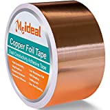 Meideal Copper Foil Tape (2inch X 33 FT) with Dual Conductive Adhesive for Guitar and EMI Shielding, Electrical Repairs, Crafts, Garden, Stained Glass, Paper Circuits, Soldering, Grounding