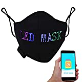 LIOVODE LED Mask,Light Up Mask Programmable Face Mask LED Display Mask APP Control with USB Rechargeable Mask for Halloween Festival