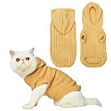 PUPTECK Winter Dog Cat Sweater Coat - Soft Cold Weather Clothes Knitwear for Kitties & Small Dogs Indoor Outdoor Walking Warm, Knitted Classic for Doggies Kitties Girls Boys